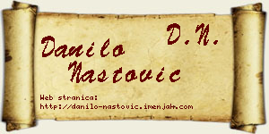Danilo Nastović vizit kartica